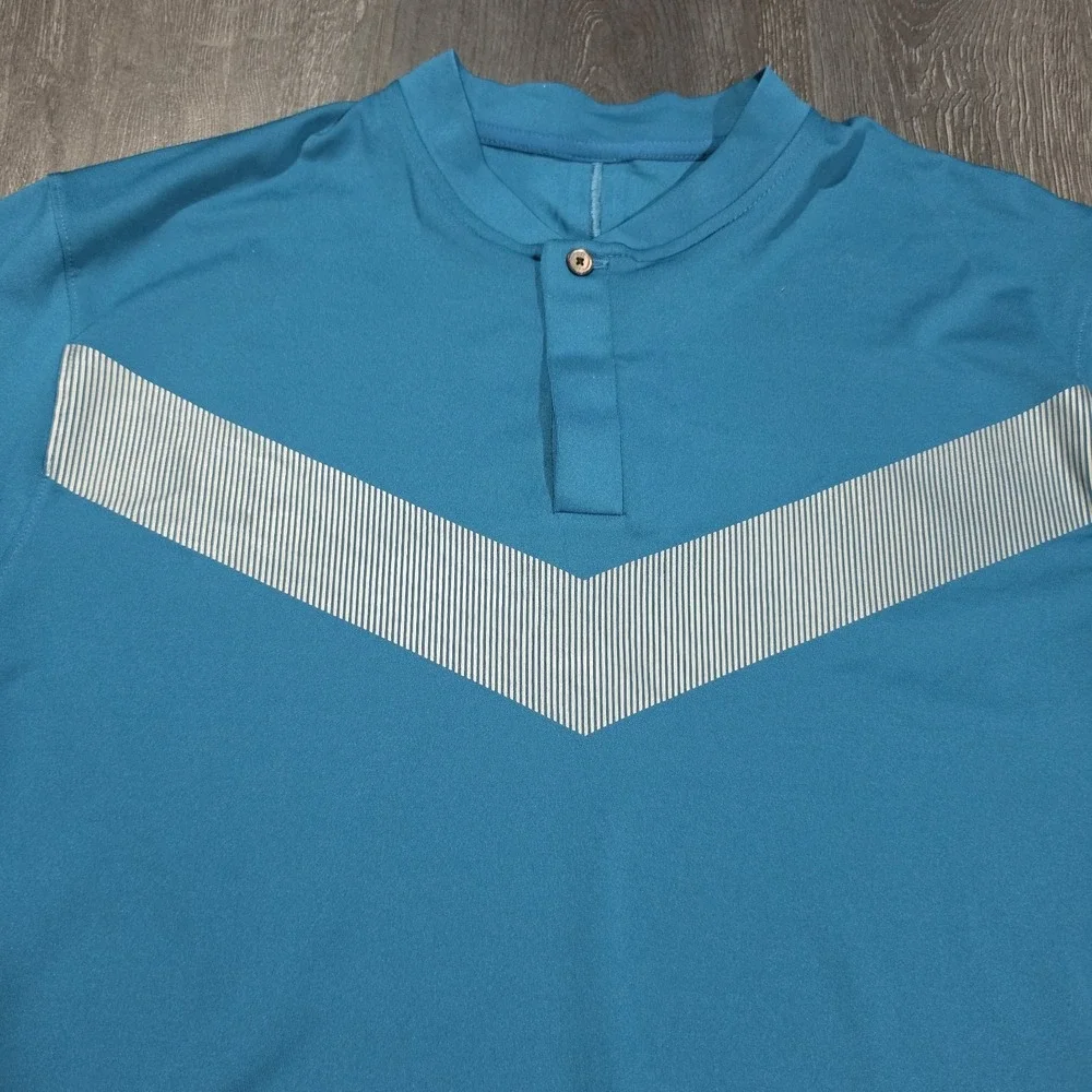 Nike‎ Dri-Fit Tiger Woods Blade Collar Polo Shirt Men M Blue Golf Reflective